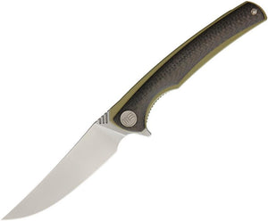 WE KNIFE 8" Gold Ti Carbon Flipper Folding Pocket Knife Bohler M390