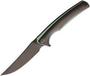 WE KNIFE CO Framelock Green Carbon Fiber Titanium Folding Blade Knife