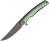 WE KNIFE CO Linerlock Green Titanium Handle Bohler M390 Black Folding Knife