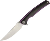 WE KNIFE 8" Purple Ti Carbon Flipper Folding Pocket Knife