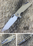 WE KNIFE Tan G10 Tanto D2 Linerlock Flipper Folding Pocket Knife SW 706D