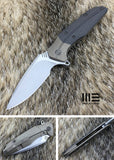 WE KNIFE Nitida Bronze Titanium/CF Framelock SW Satin Folding Knife 707D
