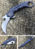 WE KNIFE 8" BLUE Karambit Hawkbill Flipper Folding Pocket Knife - 708B