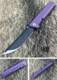 WE KNIFE Co Straight Up Purple Handle Folding Knife Black M390 Framelock