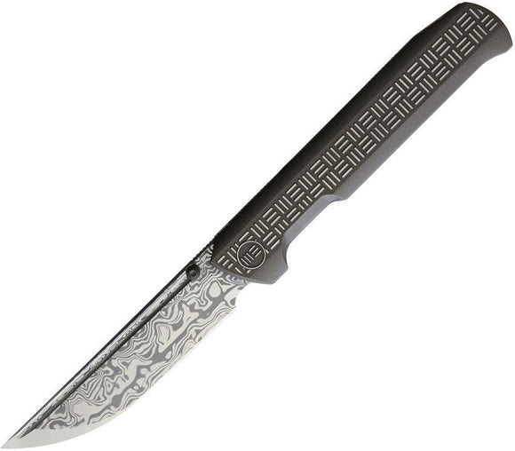 WE KNIFE CO. Straight Up Framelock Folding Damascus Steel Blade Gray Knife