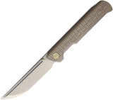 WE KNIFE CO Straight Up Framelock Bronze Titanium Handle Folding Knife