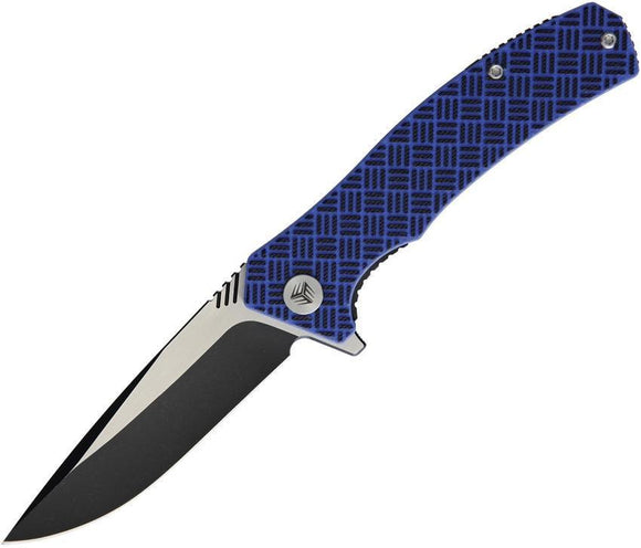 WE KNIFE Co Blitz Linerlock Folding Drop Blade Blue/Black G10 Handle Knife