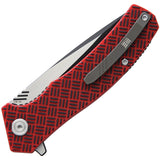WE KNIFE Co Blitz Linerlock Drop Point Red & Black G10 Folding Knife Closed
