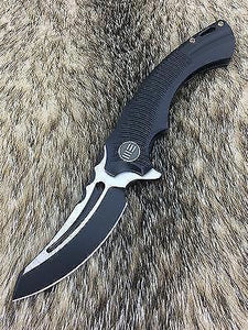 WE KNIFE CO Sea Monster Framelock Folding Blade Black Titanium Handle Knife