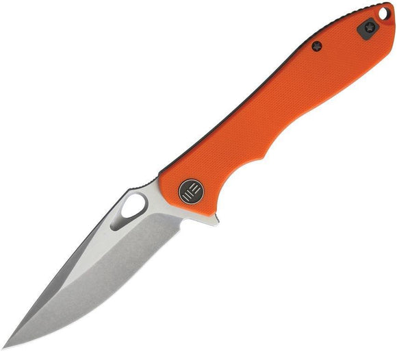 WE KNIFE CO. Ignition Framelock Folding Satin Blade Orange G10 Handle Knife