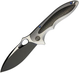 WE KNIFE CO Zephyr Framelock Gray CF Titanium Bohler M390 Folding Knife