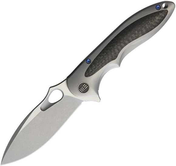 WE KNIFE CO Zephyr Framelock Light 2-Tone Folding Blade Gray Titanium Knife