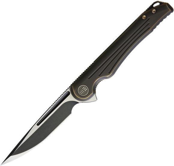 WE KNIFE CO Array Framelock Bronze Titanium Handle Folding BLK Blade Knife