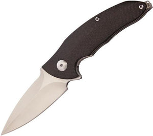 Brous Blades The Caliber Satin Flipper Linerlock Carbon Fiber Folding Knife