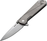 Boker Plus Kihon VG10 Blade Gray Titanium Framelock Folding Knife