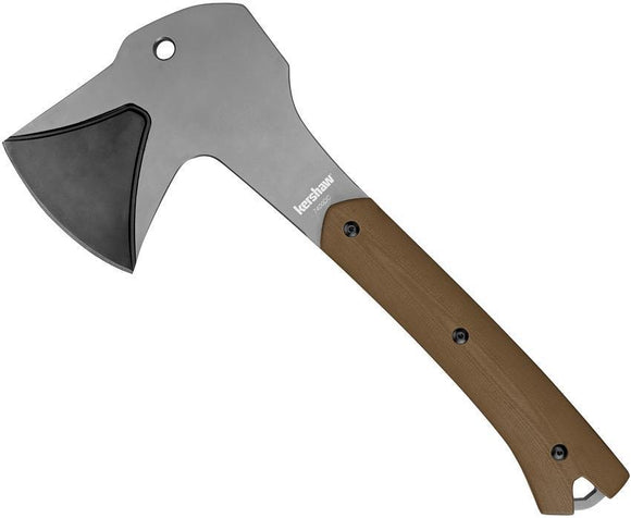 Kershaw Duck Commander Quax 440C Stainless Axe Head Brown Handle Ax