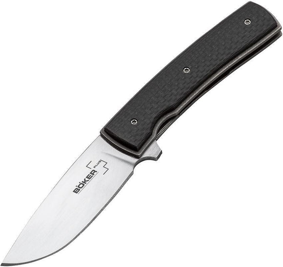 Boker Plus FR Framelock VG-10 Black Carbon Fiber Handle Folding Knife - P01BO743