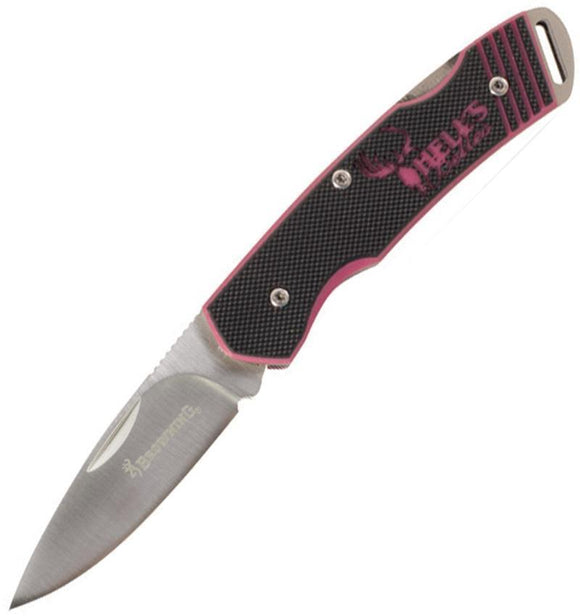 Browning Hells Belles Lockback Black & Purple G10 Handle Folding Blade Knife