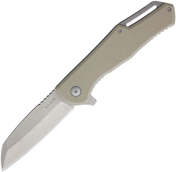 Ka-Bar Jarosz Framelock AUS-8A Wharncliffe Tan G10 Folding Pocket Knife 