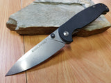 Real Steel H6 Elegance 8.5" Black Folding Knife with G10 Handle - 7613