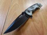 Tac Force Pocket Knife Snow Blind Camo with Black Blade - tf764BC