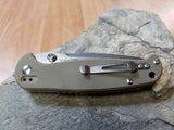 Real Steel H6 Linerlock Coyote Brown Stonewash Folding Pocket Knife 7764