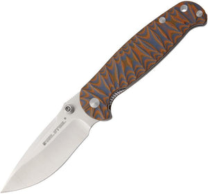 Real Steel H6 Orange & Black G10 Linerlock Satin Stainless Folding Knife