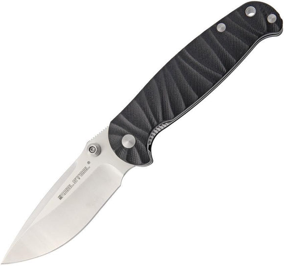Real Steel H6 Black G10 Handle Linerlock Satin Stainless Folding Knife