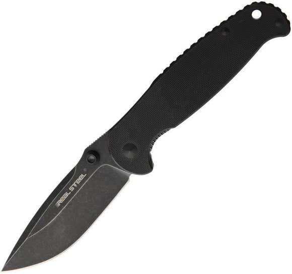 Real Steel H6 Plus Framelock Black G10 Handle Stainless Folding Knife