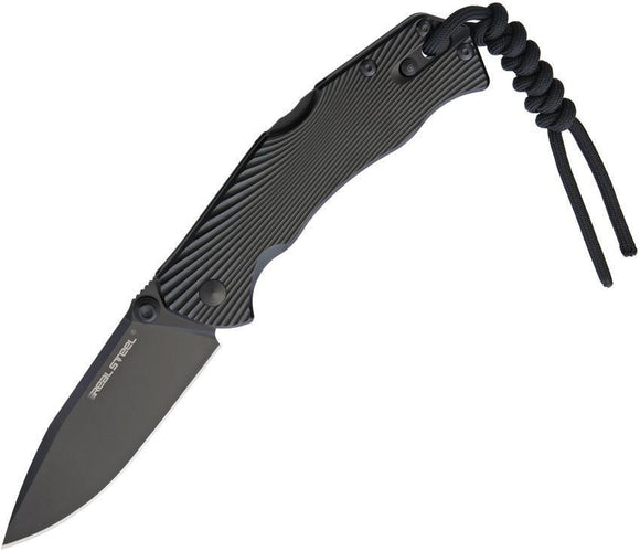 Real Steel H7 Special Edition Lockback Black Aluminum Handle Folding Knife
