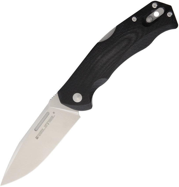 REAL STEEL Black G-10 H7 FREE Straight 14C28N Steel Folding Pocket Knife