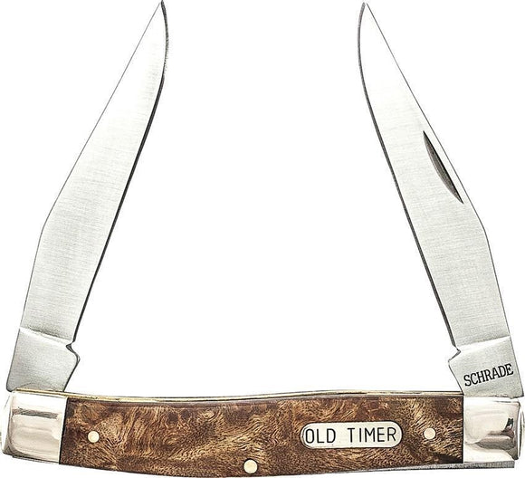 Schrade Old Timer Muskrat Stainless Folding Blades Desert Iron Wood Knife
