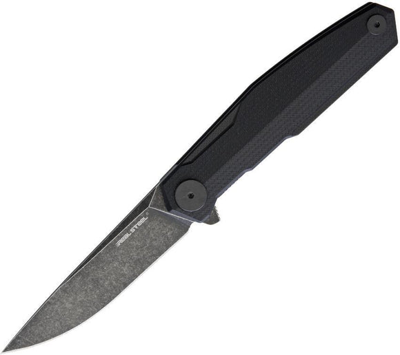 Real Steel G3 Light Linerlock Blackwash Black G10 Stainless Folding Knife