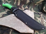 Survivor 12" Green Sawback Fixed Bowie Black Blade Knife 1/2 Serrated  -  791BG