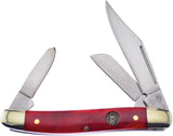 Frost Cutlery Wrangler Red Bone Handle Trophy Stag Satin Folding Knife