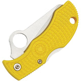 Spyderco Manbug Lockback Salt Folding Serrated Blade Yellow Handle Knife MYLS