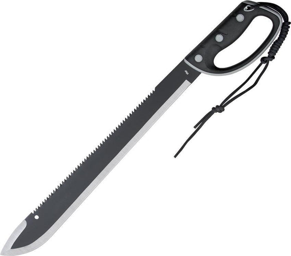 United Cutlery Colombian Stainless Fixed Sawback Blade Black Handle Machete