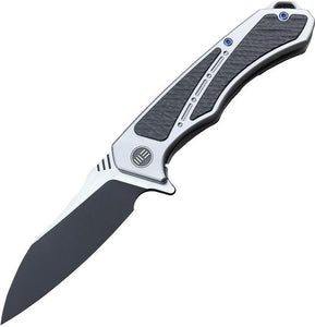 WE KNIFE CO Minitor Gray Titanium Handle Stainless Black Folding Blade Knife