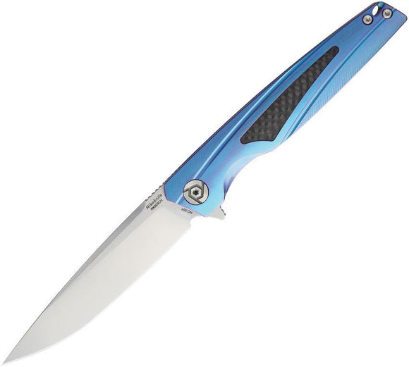 Rike Kwaiken Framelock Blue Titanium Handle Stainless Folding Knife