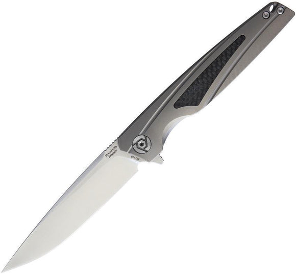 Rike Kwaiken Plain M390 Stainless Folding Gray Titanium Handle Knife
