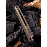 WE KNIFE CO Rectifier Tan G10/Titanium Stainless Satin Folding Knife