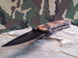 Tac Force Folding Pocket Knife Black Blade Brown Camo - TF764CA