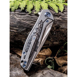 WE KNIFE CO Wisp Gray Titanium Carbon Fiber & Stainless Folding Knife