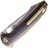 WE KNIFE CO Yucha Linerlock Gold Titanium CF S35VN Folding Knife w/ Flipper 810C