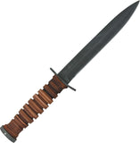 Ontario Fixed 1095 Carbon Steel Leather Handle Trench Knife