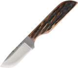 Anza Amber Jigged Bone Handle Fixed Blade Knife