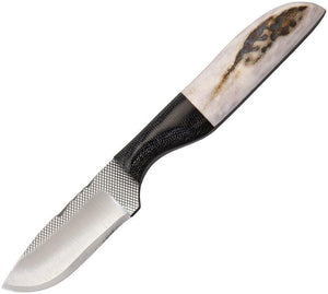 Anza Elk Stag Handle & Black Micarta Bolster 5.5" Fixed Blade Knife
