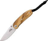 Lion Steel Mini Olive Wood Linerlock D2 Tool Folding Pocket Knife