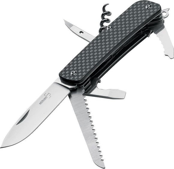 Boker Plus Tech Tool Carbon Fiber 6 Multipurpose Folding Pocket Knife 