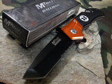 MTech Folding Tactical Assisted Tanto EMS Rescue Orange Knife - a836em